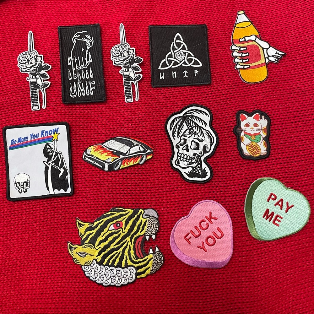 LOT OF INDIE BEACH GOTH PUNK TATTOO PATCHES
